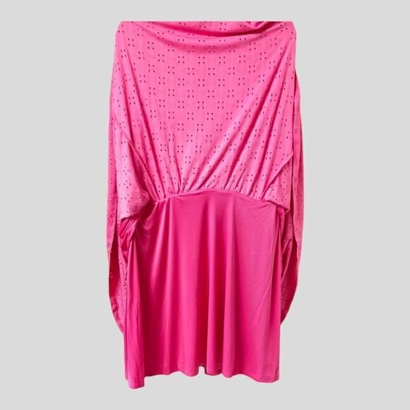 TORRID PLUS SIZE Mini Pink Knit Embroidered Skater Dress With A Sweetheart Neckl - Picture 11 of 16